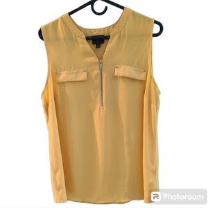 Sleeveless top JM collection bright sunshine yellow front pocket women's‎ large